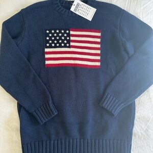 Brandy Melville Navy Blue Flag Sweater